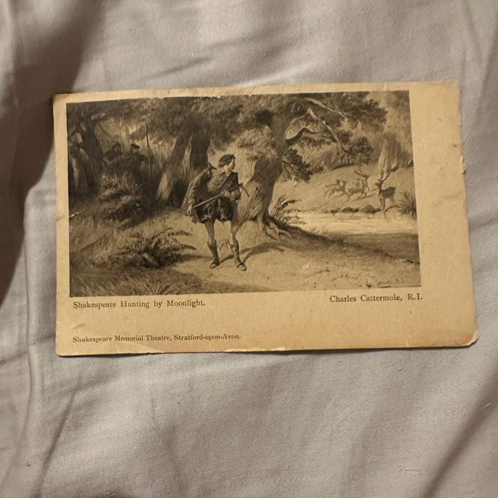 Antique Postcard Shakespeare Hunting by Moonlight Charles Cattermole 1911 Card